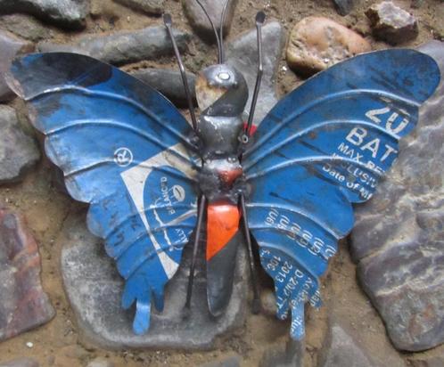 OPRUIMING - VLINDER - STREET ART - HANDMADE - NU VOOR 9,50, Tuin en Terras, Tuinwanddecoratie, Nieuw, Ophalen of Verzenden