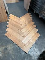 Restpartij 1200m2 eiken visgraat vloer houten vloerdelen, Ophalen of Verzenden, Zo goed als nieuw, 75 m² of meer, Parket