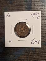 1 Cent 1901 ,b Wilhelmina, Postzegels en Munten, Munten | Nederland, Ophalen of Verzenden, Koningin Wilhelmina, 1 cent, Losse munt