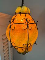 Grote vintage handgeblazen zware Venetiaanse hanglamp, Huis en Inrichting, Lampen | Hanglampen, Ophalen, Zo goed als nieuw, Glas