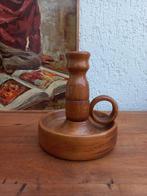 Houten kandelaar. Vintage houtsnijwerk. Retro, Ophalen of Verzenden