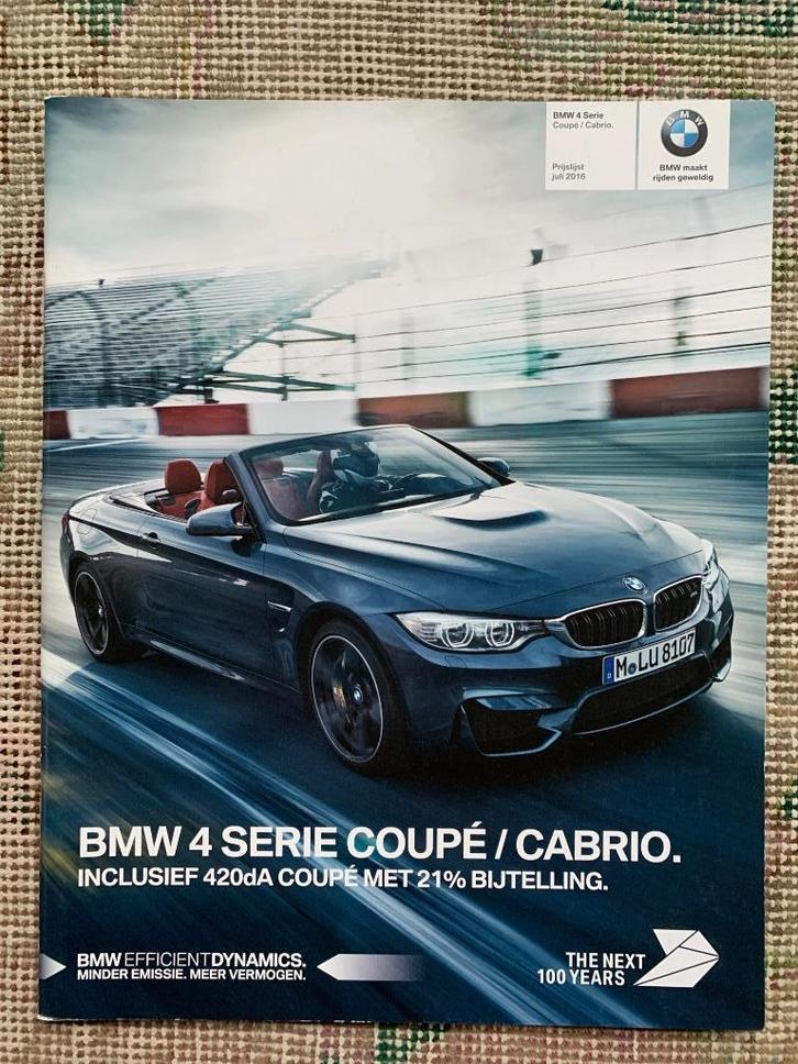 Nederlandse prijslijst BMW 4-serie coupe en cabrio 2016, Boeken, Auto's | Folders en Tijdschriften, Nieuw, BMW, Ophalen of Verzenden