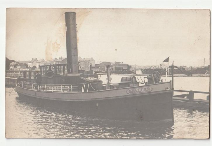 Oude fotokaart Krulcer of Krulger sleepboot ?, Verzamelen, Scheepvaart, Gebruikt, Kaart, Foto of Prent, Motorboot, Verzenden