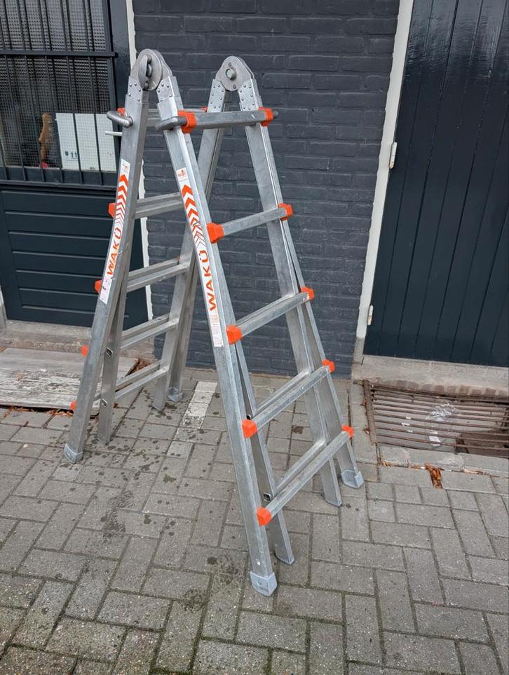 WAKU/4x3/4x5 TELESCOPISCHE TRAP/LADDER/TRAP/VOUWLADDER, Doe-het-zelf en Verbouw, Ladders en Trappen, Zo goed als nieuw, Ladder