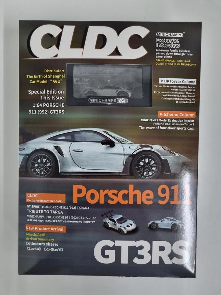 Minichamps Porsche 911 (992) GT3 RS + Boek 1:64 Nieuw, Hobby en Vrije tijd, Modelauto's | Overige schalen, Nieuw, Auto, Ophalen of Verzenden
