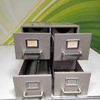 Industriële stalen 4 ladekast - kaartenbak 30,5x36x40 cm, Huis en Inrichting, Kasten | Ladekasten, Gebruikt, 5 laden of meer, Ophalen of Verzenden