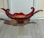 Schaal murano glas groot bijzonder mooi rood oranje, Ophalen of Verzenden