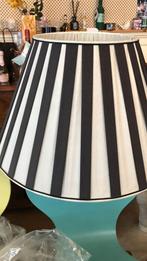 Zwart, witte gestreepte lampenkap, Huis en Inrichting, 25 tot 50 cm, Rond, Ophalen of Verzenden, Nieuw