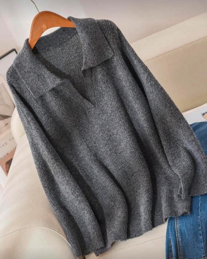 Trui Mona Grijs (44-52), Kleding | Dames, Grote Maten, Nieuw, Trui of Vest, Grijs, Verzenden