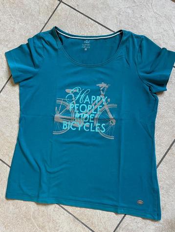 Human Nature t-shirt, petrol, bicycles, fiets, mt. M = 38 beschikbaar voor biedingen