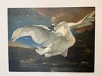 Wandpaneel 'De Bedreigde Zwaan' - Klassieke Kunst, Antiek en Kunst, Kunst | Schilderijen | Klassiek, Ophalen