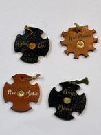 5x Oude Religieuze ex voto Ave Maria Agnus Dei scapulier, Ophalen of Verzenden