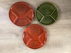 Drie gekleurde West Germany borden Waku fonduebord gourmet, Antiek en Kunst, Antiek | Keramiek en Aardewerk, Ophalen of Verzenden