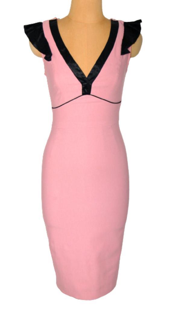 Stop Staring! jurkje, fifties jurk, retro, Mt. S, Kleding | Dames, Jurken, Zo goed als nieuw, Maat 36 (S), Roze, Knielengte, Verzenden