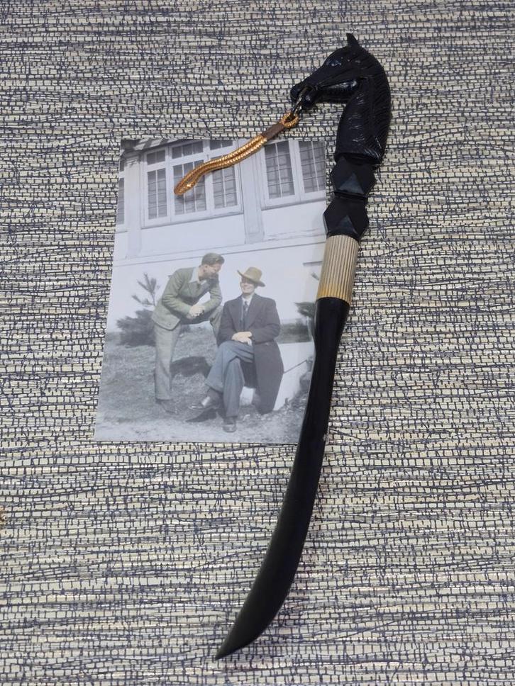 Vintage schoenlepel met paardenhoofd, Antiek en Kunst, Curiosa en Brocante, Ophalen of Verzenden