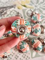 Boho bohemian kastknop handgeschilderde keramische knop, Ophalen, Zo goed als nieuw