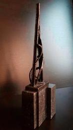 Brons beeld Abstract mensen in kwantum driehoek, Bronzen Art, Antiek en Kunst, Ophalen of Verzenden, Brons