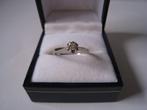 GOUD - GOUDEN RING m SOLITAIRE BRILJANT ; DIAMONDE 14 KRT, Verzenden, Zo goed als nieuw, 17 tot 18, Met edelsteen