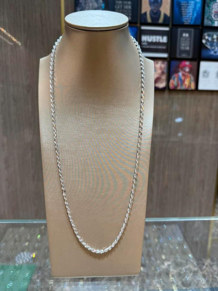 18KT Goud - Wit Goud - 35 Gram - Rope - Ketting - Massief, Sieraden, Tassen en Uiterlijk, Kettingen, Nieuw, Goud, Ophalen