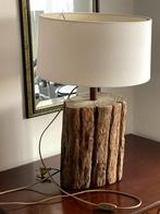 Tafellamp met boomstamvoet:, Ophalen, Zo goed als nieuw, Hout, 50 tot 75 cm