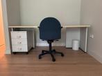 Strak wit design bureau met ladekast - merk Tecno 200x60, Huis en Inrichting, Bureaus, Ophalen, Gebruikt, Bureau