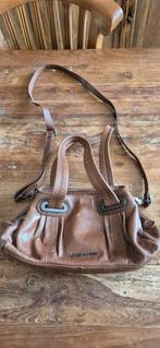 Mooie leren schouder/hand tas Gio - Gini, Overige merken, Gebruikt, Bruin, Ophalen of Verzenden
