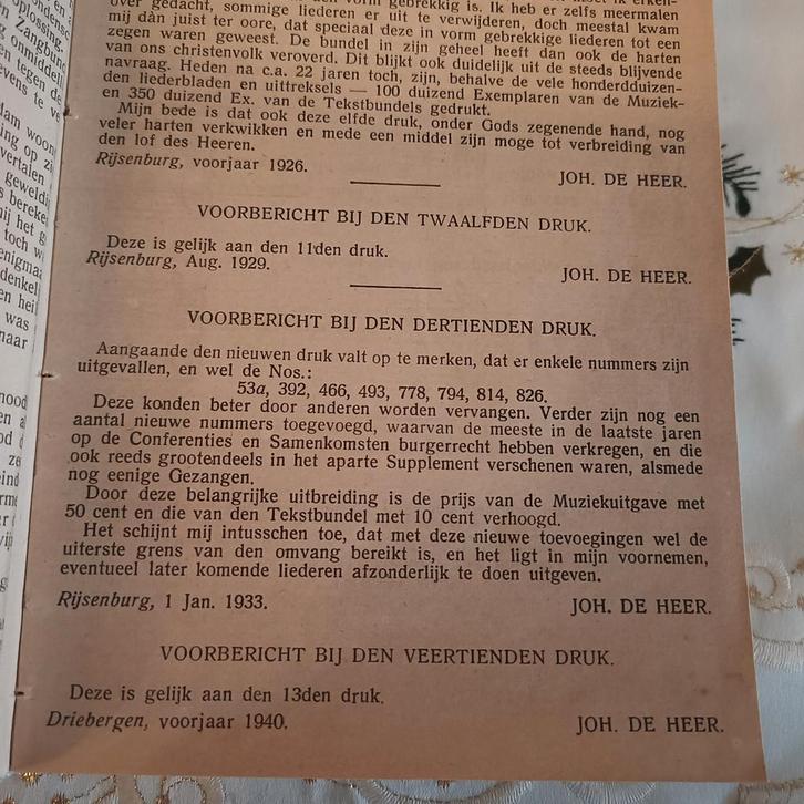 Oude Zangbundel Joh. de Heer 1940, Muziek en Instrumenten, Bladmuziek, Ophalen of Verzenden