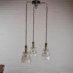 Hanglamp ijsglas cascade deens design jaren 70, Huis en Inrichting, Lampen | Hanglampen, Ophalen of Verzenden, Zo goed als nieuw
