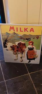 Brocant vintage MILKA BLIK  RECLAMEBORD chocolade milka, Ophalen of Verzenden