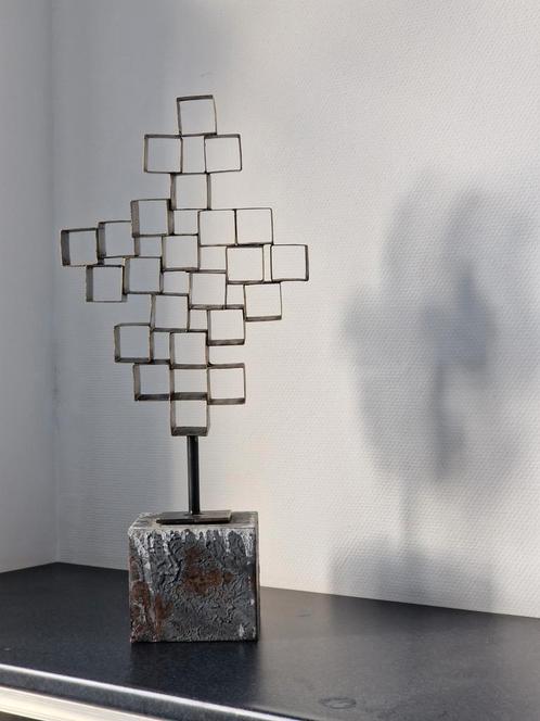 Brutalistisch designobject modernist sculptuur beeld 76cm, Antiek en Kunst, Kunst | Beelden en Houtsnijwerken, Ophalen of Verzenden