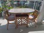Vintage bamboe rotan tuinset, Tuin en Terras, Tuinsets en Loungesets, Ophalen, Gebruikt