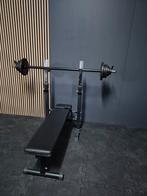 NIEUWSTAAT! Multifunctionele halterbank met halterset, Ophalen, Zo goed als nieuw, Fitnessbank