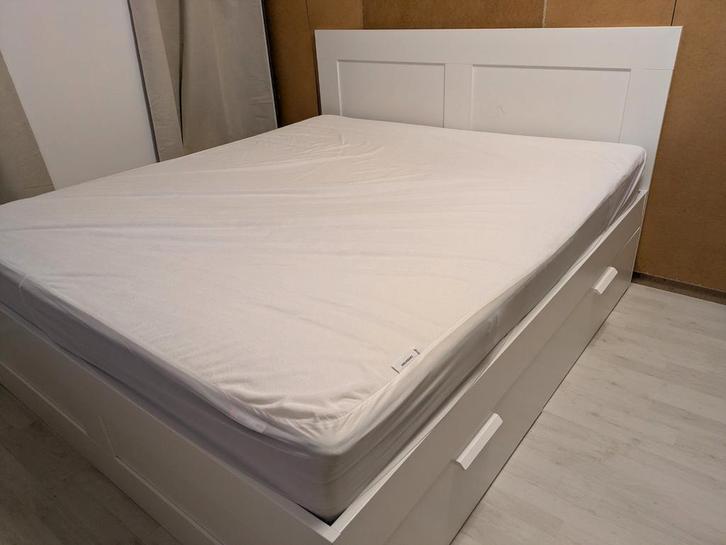 IKEA Brimnes Bed 180x200 - Tweepersoonsbed, Huis en Inrichting, Slaapkamer | Bedden, Gebruikt, Tweepersoons, 180 cm, Hout, Wit