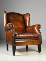 Schapenleren Wingback Fauteuil klassiek leder, Ophalen, Gebruikt, 75 tot 100 cm