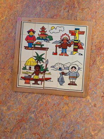 Oude Houten/plastic Puzzel - Wereldculturen beschikbaar voor biedingen