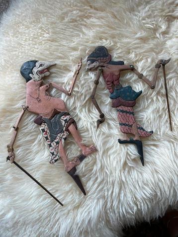 Wajang Wayang poppetjes 2 stuks beschikbaar voor biedingen