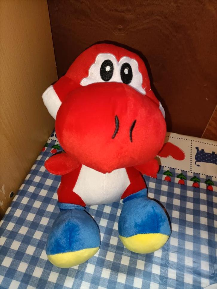 Rode Yoshi knuffel 27 cm groot uit Sussex Engeland, Kinderen en Baby's, Speelgoed | Knuffels en Pluche, Ophalen of Verzenden