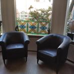 Bruine Lederen Club Fauteuils, Huis en Inrichting, Fauteuils, Ophalen, Gebruikt, Klassiek Engels, 50 tot 75 cm