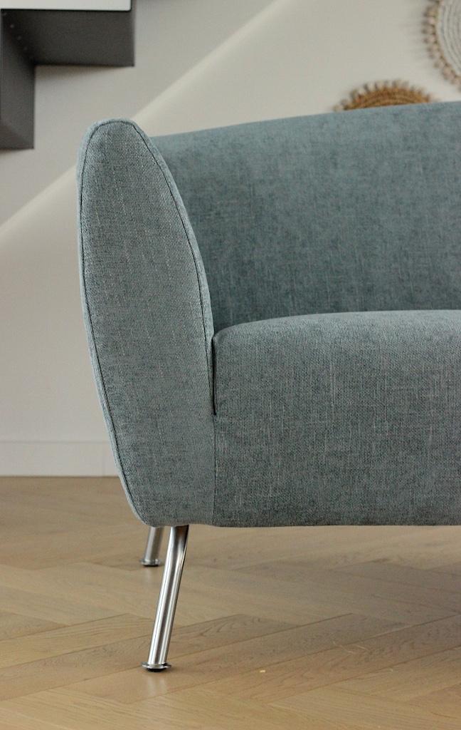 Gelderland 6250 2,5-zits velours blauw, Huis en Inrichting, Banken | Bankstellen, Zo goed als nieuw, Rechte bank, Driepersoons