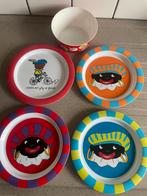 4 bordjes bord Piet Sinterklaas en bakje, Diversen, Sinterklaas, Ophalen of Verzenden, Zo goed als nieuw