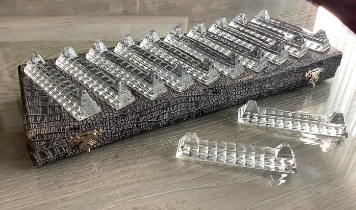 Kristallen messenlegger - Bohemen Czechoslovakia - 12 stuks, Antiek en Kunst, Antiek | Glas en Kristal, Ophalen of Verzenden