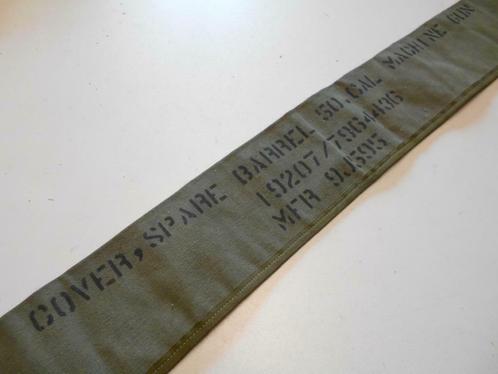 Cover spare barrel .50 cal opberghoes reserve loop met tekst, Verzamelen, Militaria | Algemeen, Landmacht, Amerika, Ophalen of Verzenden