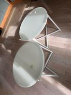 2 Ronde Bijzettafels Leen Bakker, Huis en Inrichting, Tafels | Bijzettafels, Ophalen, Minder dan 45 cm, Minder dan 55 cm, Rond