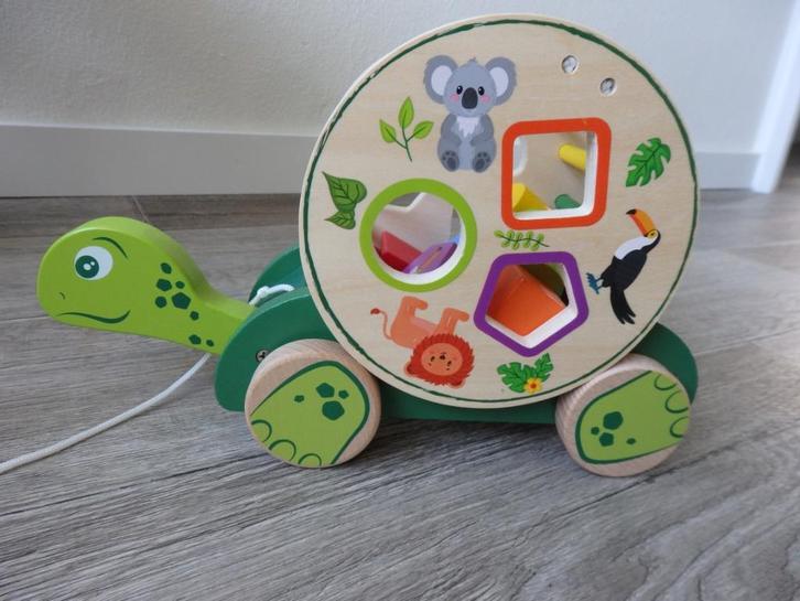 Trek schildpad van echt hout., Kinderen en Baby's, Speelgoed | Houten speelgoed, Nieuw, Duw- of Trekspeelgoed, Ophalen of Verzenden