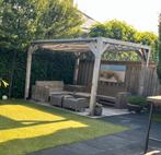 Pergola 300x300 compleet met harmonicadoek en rolgordijn, Ophalen, Gebruikt