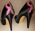 Pink Ribbon hakken maat 38, Kleding | Dames, Schoenen, Manfield, Ophalen of Verzenden, Zo goed als nieuw, Zwart