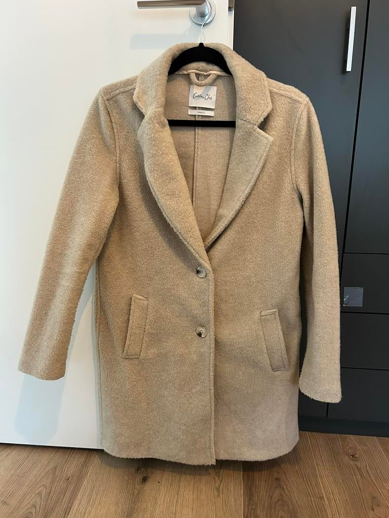 Cotton Club, jas beige, maat xs, polyester, Kleding | Dames, Ophalen of Verzenden, Zo goed als nieuw, Maat 34 (XS) of kleiner