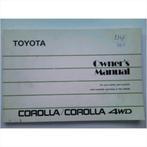 Toyota Corolla 4WD Instructieboekje 1988 #3 Engels, Ophalen of Verzenden