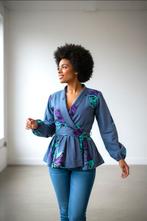 NANA Peplum Wrap Top, Maat 38/40 (M), Blauw, Ophalen of Verzenden, Zo goed als nieuw