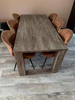 Eiken Fineer Eettafel - 6 Personen - 190x90cm, Zo goed als nieuw, Vijf personen of meer, 150 tot 200 cm, Rechthoekig